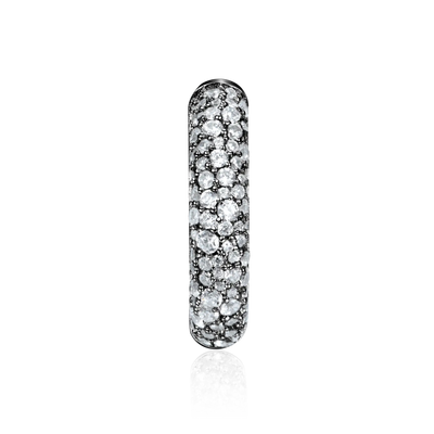 Moissanite S925 Round Paved Hoop Earrings - Medium