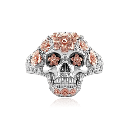 Calavera Rosy Bloom Ring