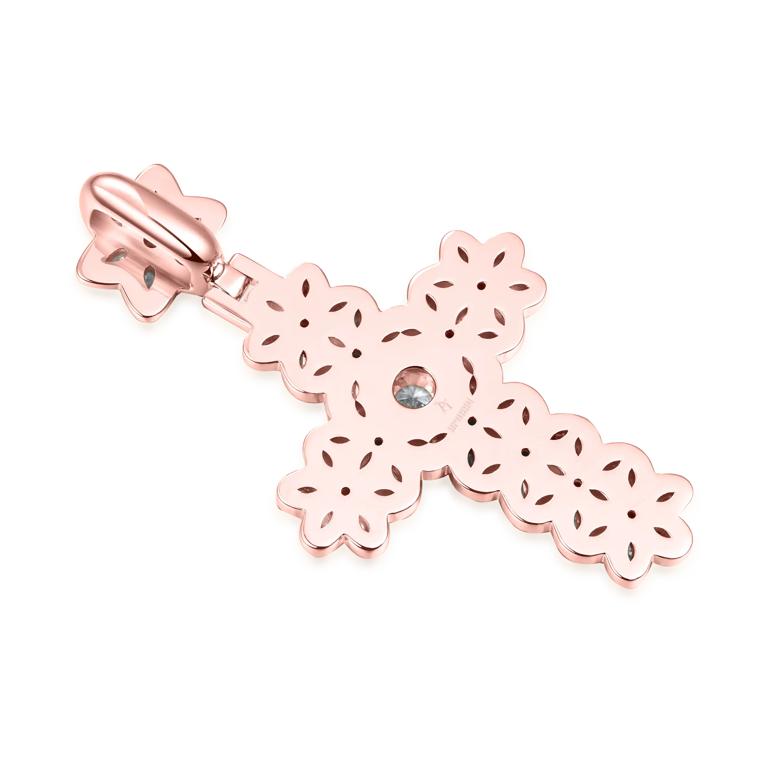 Women's Marquise Flower Cross Pendant