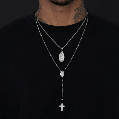 Saint Mary Pendant & Custom Virgin Mary Necklace Set