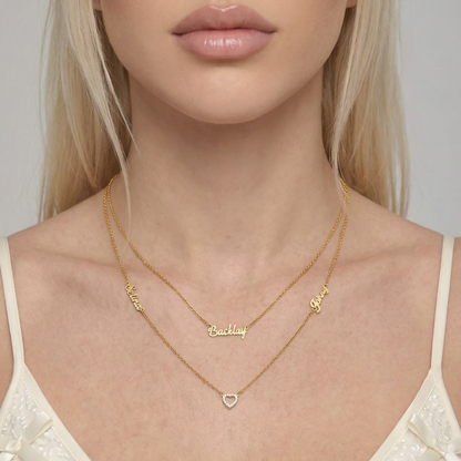 Custom Romantic Name Necklace Set