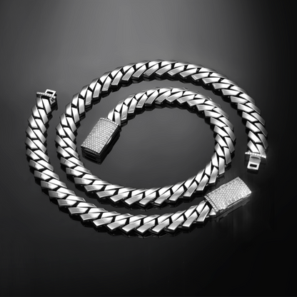 Women's Plain Gold Prong Cuban Link Chain - 10mm