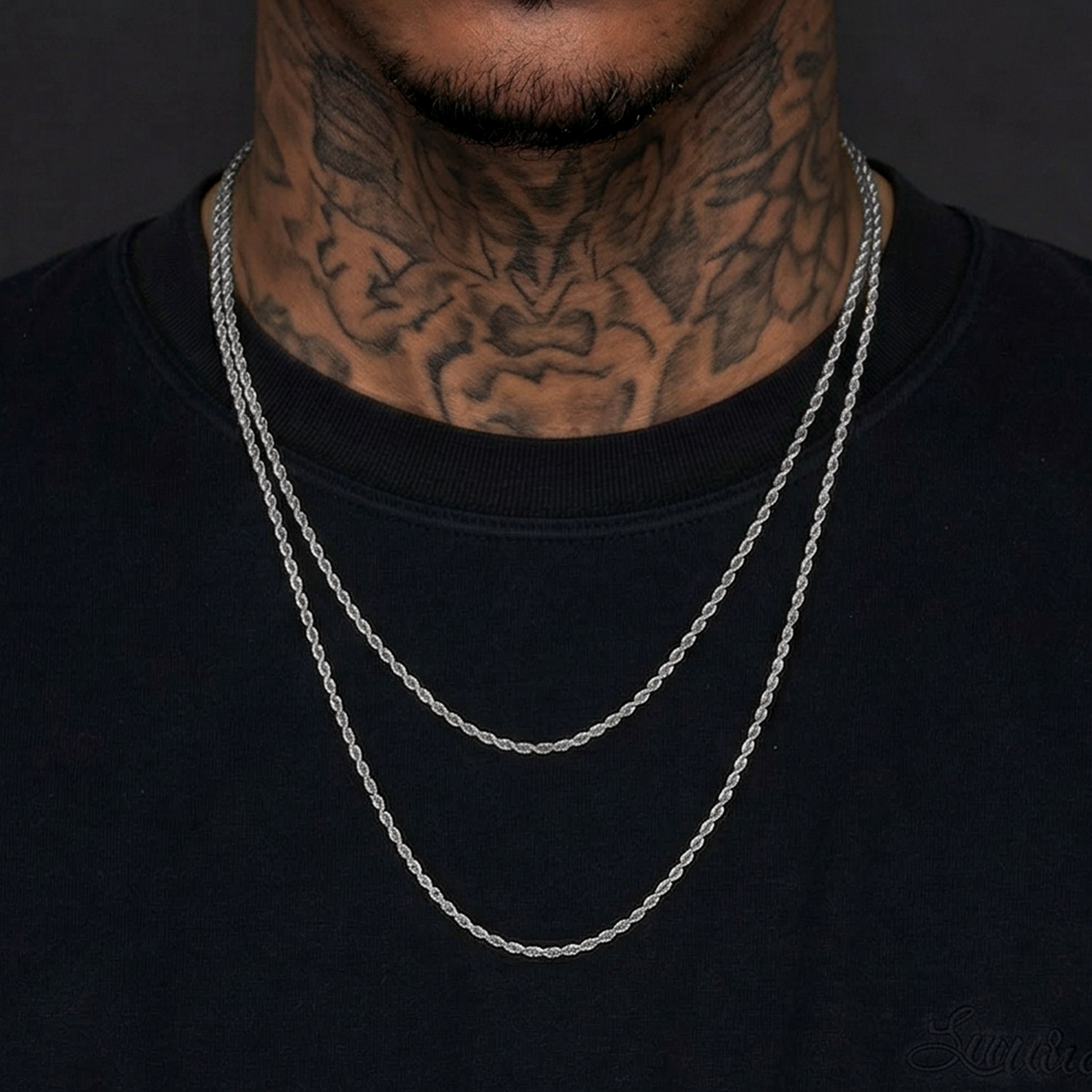 2.5mm Rope Chain Necklace Set – Layered Chain Set – APORRO