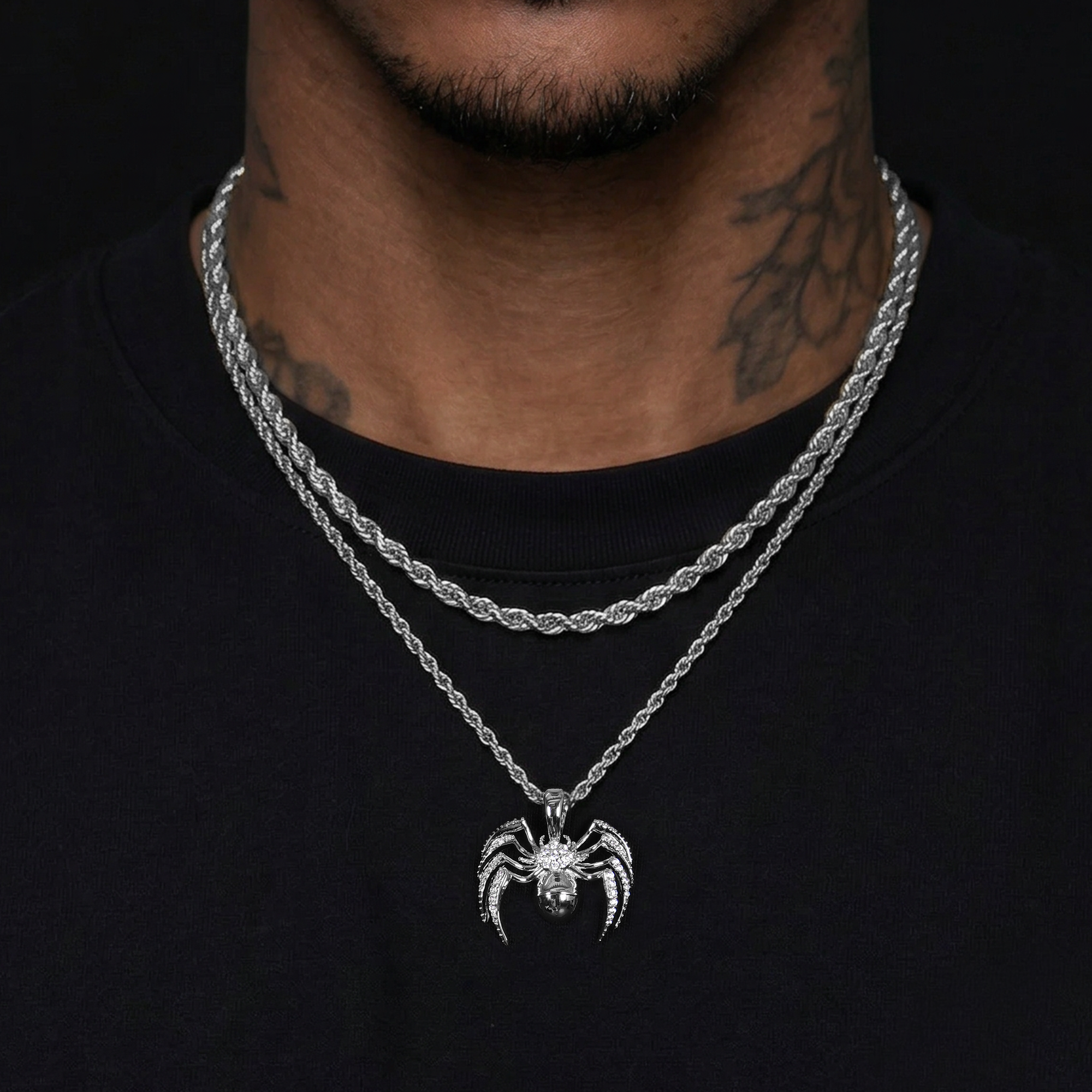 Spider Pendant Necklace Set – Rope Chain Layer Set – APORRO