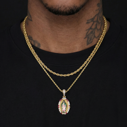 Saint Mary Radiant Pendant & Rope Chain Layer Set