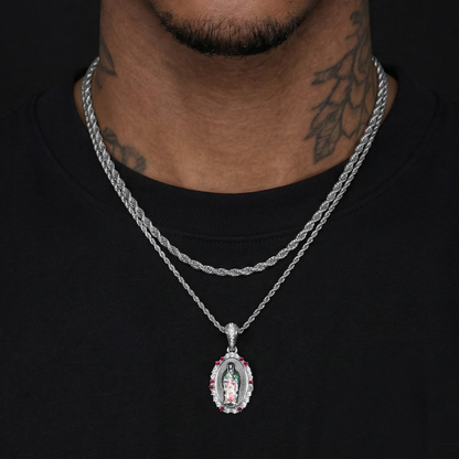Saint Mary Radiant Pendant & Rope Chain Layer Set