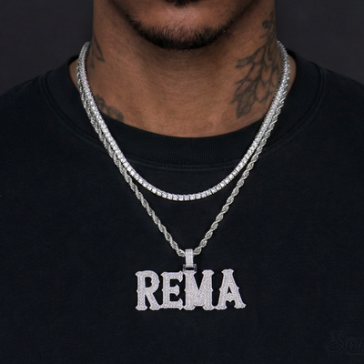 Custom Bosox Name Pendant & Tennis Chain Set