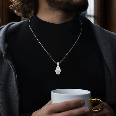 Brilliance Layered Hamsa Pendant - Small