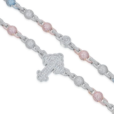 Iced Cross Ball Chain