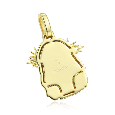Jesus Piece Plain Gold Pendant - Micro