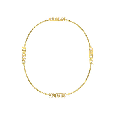 Custom 14K Gold Old English Letter/Number Miami Cuban Chain