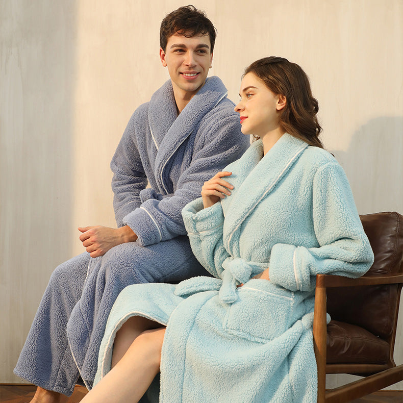 Comfortable and Absorbent Bath robes with Pocket and Belt for Men/Wome - APORRO