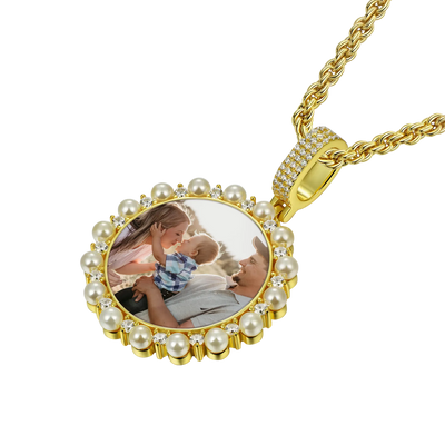 Custom Pearl Photo Pendant