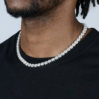 Cushion Cut Clustered Tennis Chain - 7mm