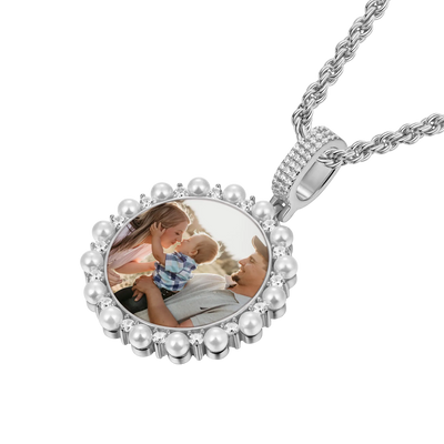 Custom Pearl Photo Pendant