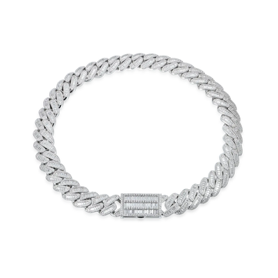 Halo Baguette Cut Cuban Link Chain