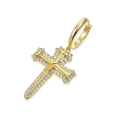 S925 Nail Cross Dangly Earring
