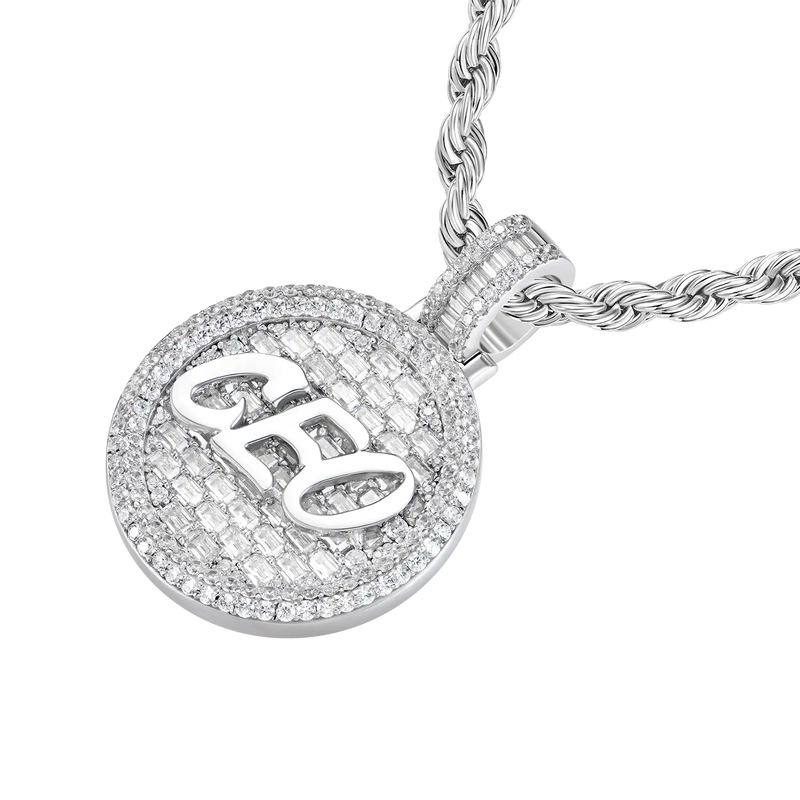 Custom 50mm Moissanite 3D Relief Round Pendant - Hip Hop Jewelry - APORRO