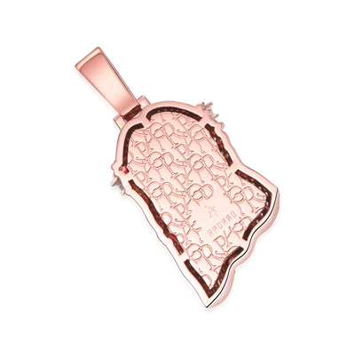 Moissanite Rose Gold Stellar Jesus Pendant - Medium
