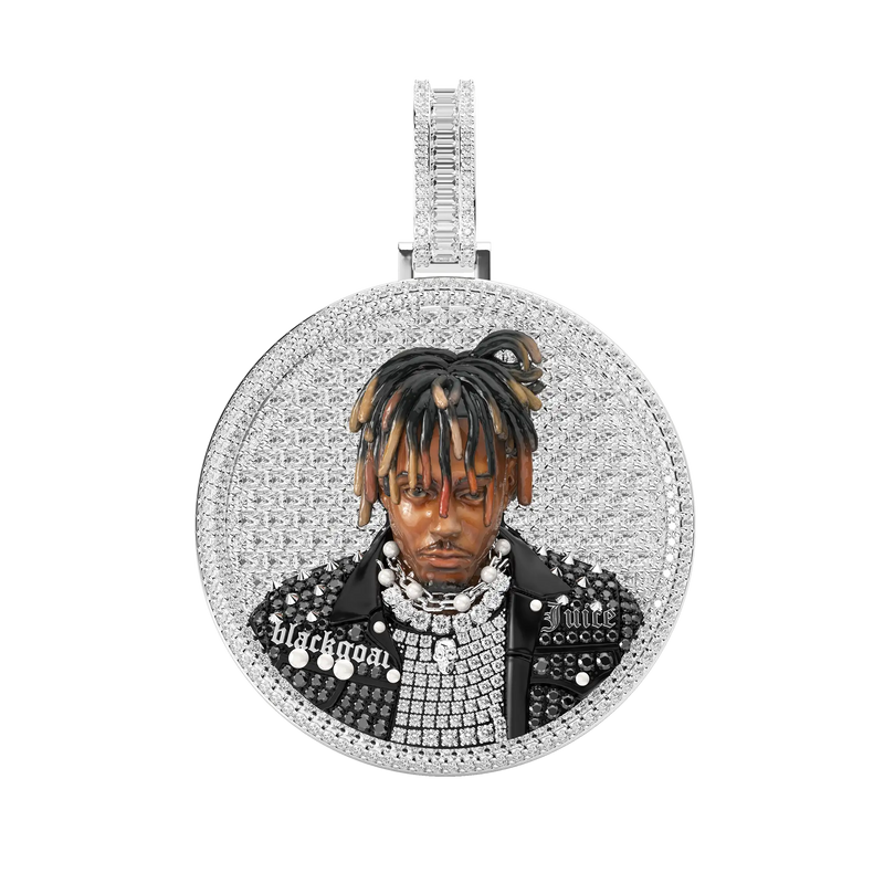 White Gold Moissanite Enamel Custom Pendant - APORRO Hip Hop Jewelry - APORRO