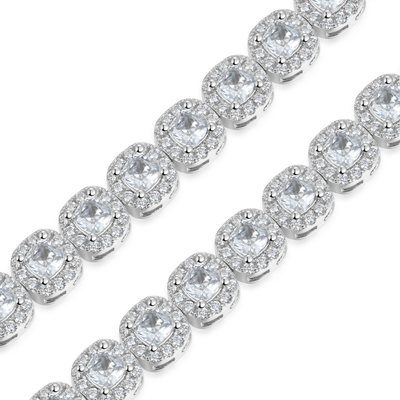 Cushion-Cut Clustered Tennis Bracelet - 7mm