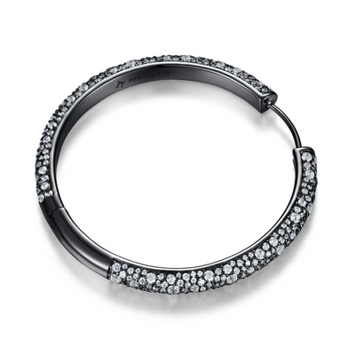 Moissanite S925 Large Paved Hoop Earring - Single
