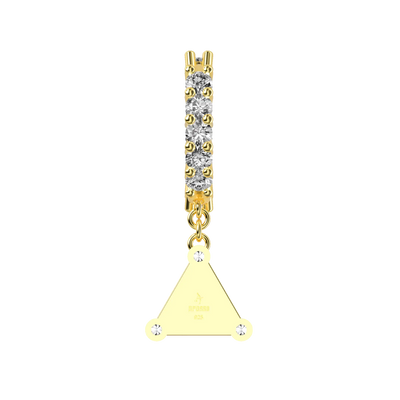 S925 Triangle Baguette Mix Halo Dangly Earrings - Pair