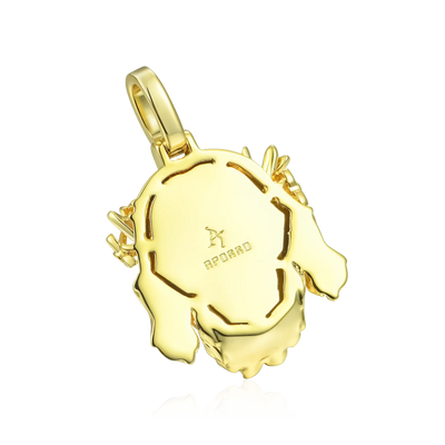 Jesus Piece Plain Gold Pendant - Micro