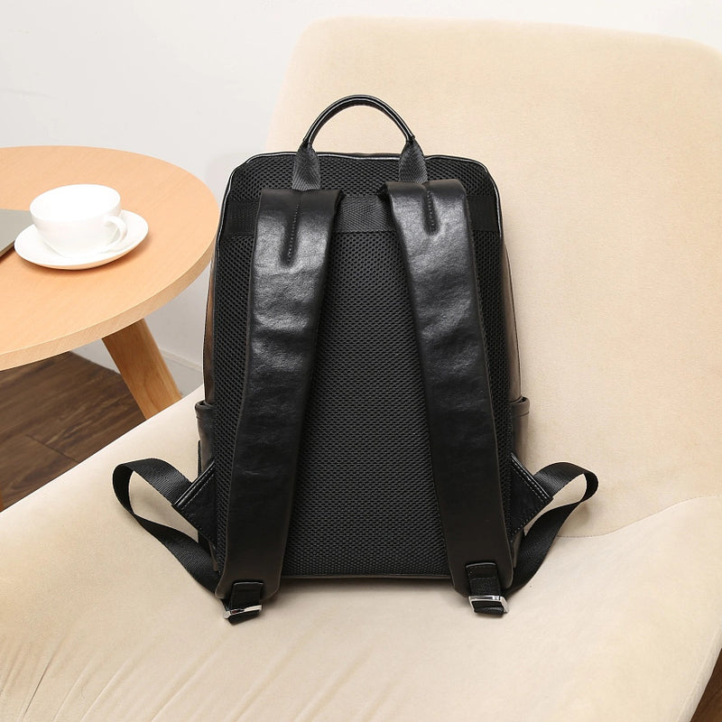 leather Backpack with Padded Shoulder Straps perfect for daily work - APORRO