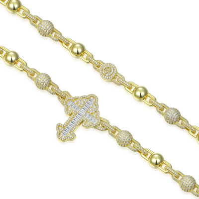 Iced Cross Ball Chain