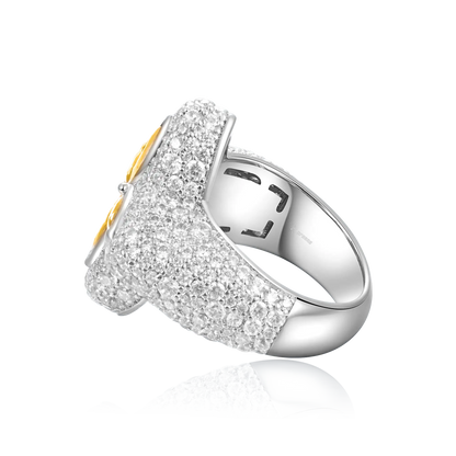 Moissanite Luminous Clover Ring - Yellow Diamond
