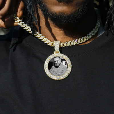 Custom Emerald Glow Photo Pendant