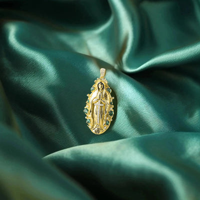 Saint Mary Emerald Pendant