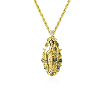 Saint Mary Emerald Pendant