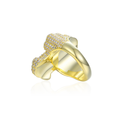 Iced Vitraux Vintage Starry Night Cross Ring