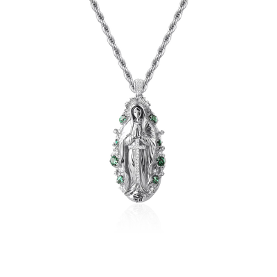 Saint Mary Emerald Pendant