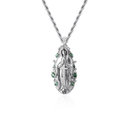 Saint Mary Emerald Pendant