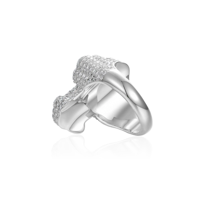 Iced Vitraux Vintage Starry Night Cross Ring
