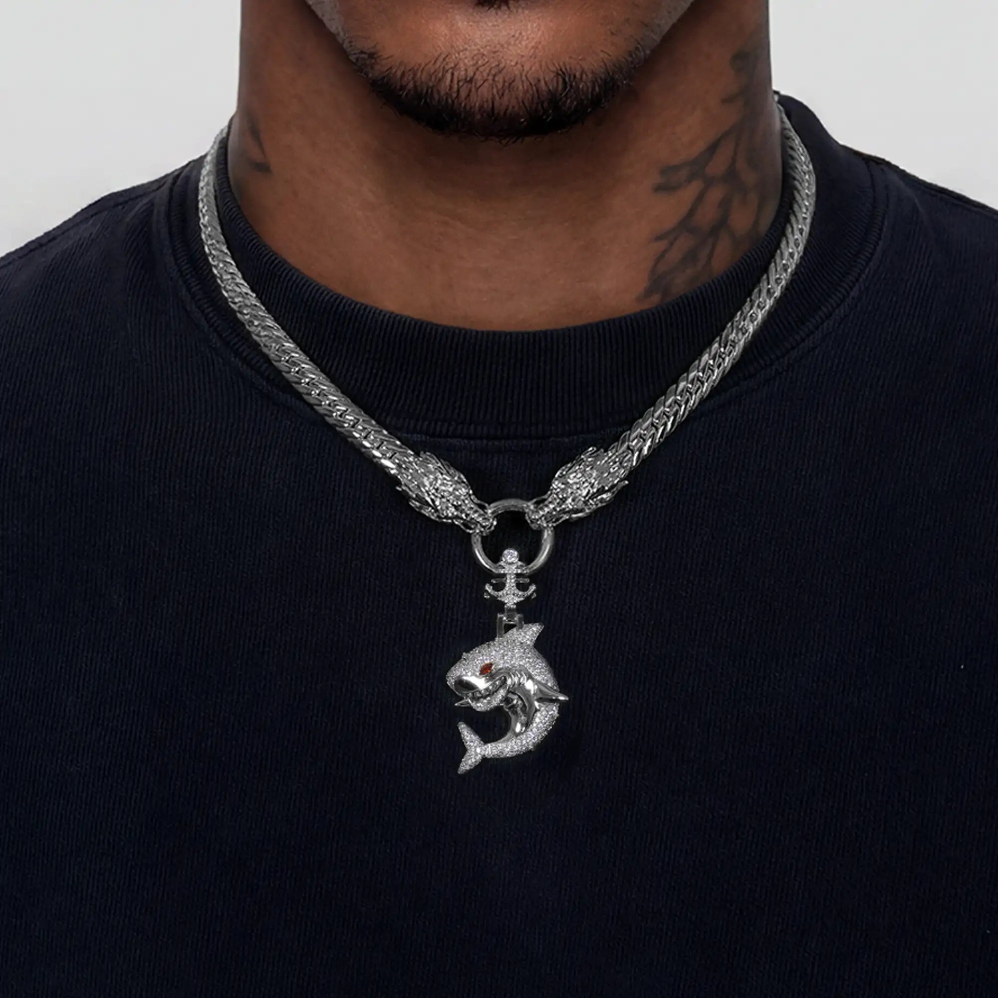 Predator Shark Dragon Chain & Pendant Set