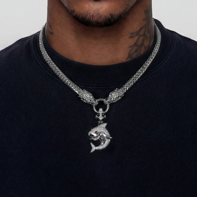 Predator Shark Dragon Chain & Pendant Set
