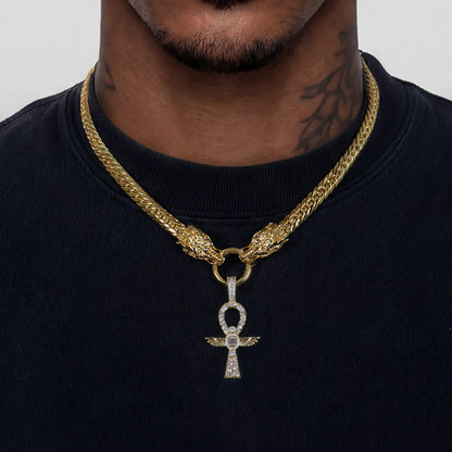 Cuban Chain & Pendant Set – Virgin Mary Dragon Necklace – APORRO