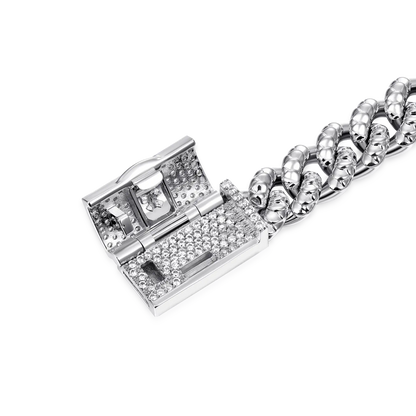 WONG Dragon Box Clasp Miami Cuban Curb Bracelet - 10mm