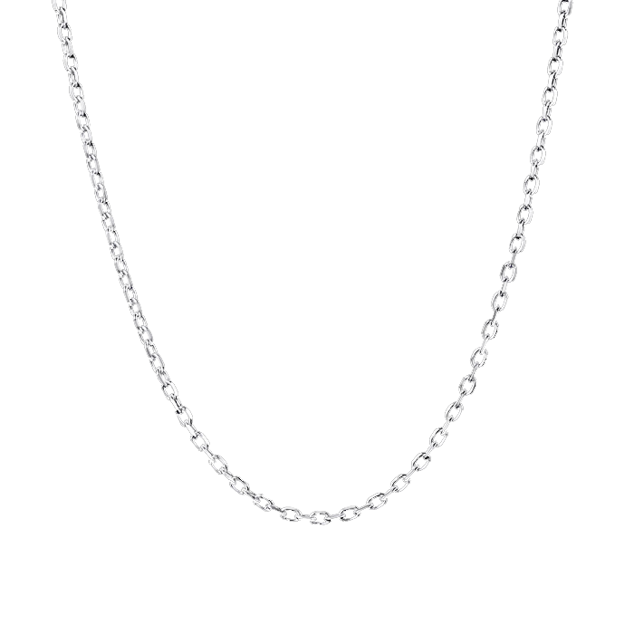 3mm White Gold Cable Chain in 925 Sterling Silver Gift Set - APORRO