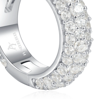 Moissanite S925 Round Paved Hoop Earrings