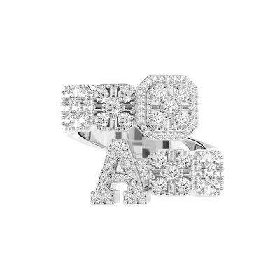 Custom Baguette Cut Mix Letter Ring