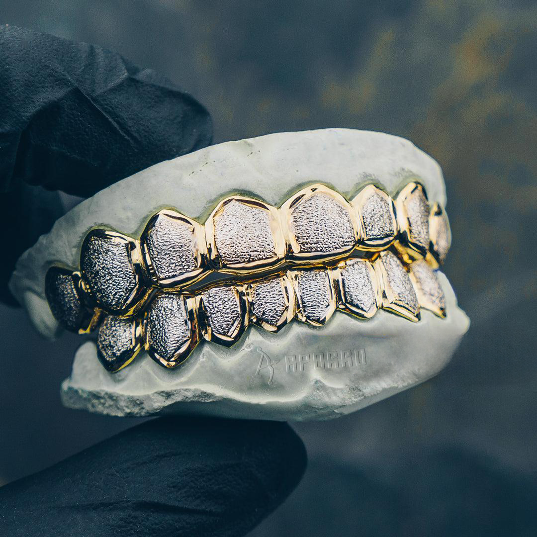 Custom Two Tone Diamond Dust Grillz