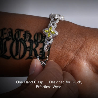 Moissanite Luminous Clover Bracelet - Yellow Diamond