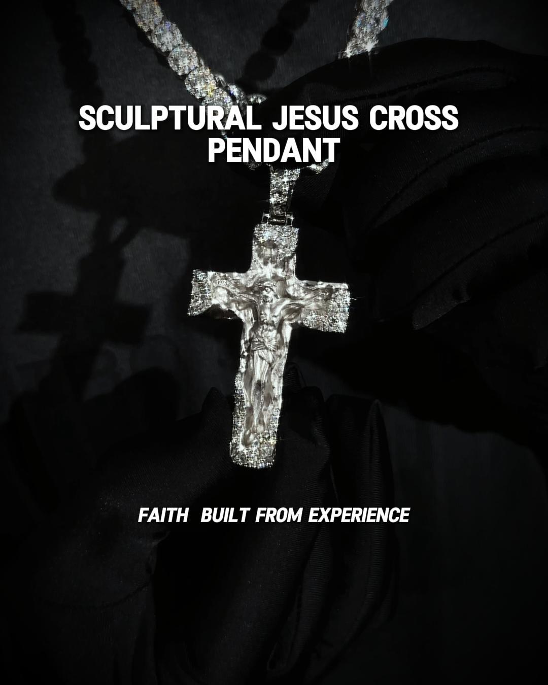 Sculptural Jesus Cross Pendant