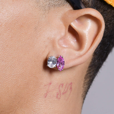 Moissanite S925 Toi et Moi Oval & Marquise Stud Earrings