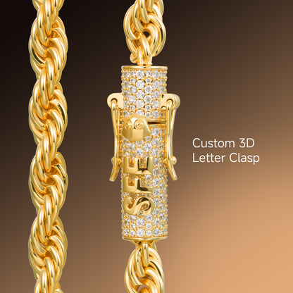 Moissanite Rope Chain With Iced Clasp - 6mm